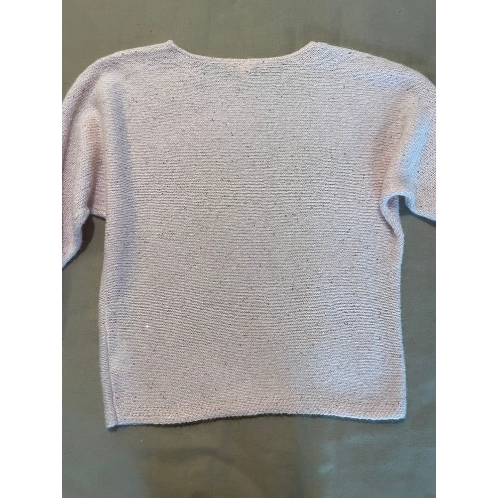 Lilly Pulitzer Metallic Sequins PINK BLOSSOM SOLEEN SWEATER Sz M Boatneck - Picture 4 of 5